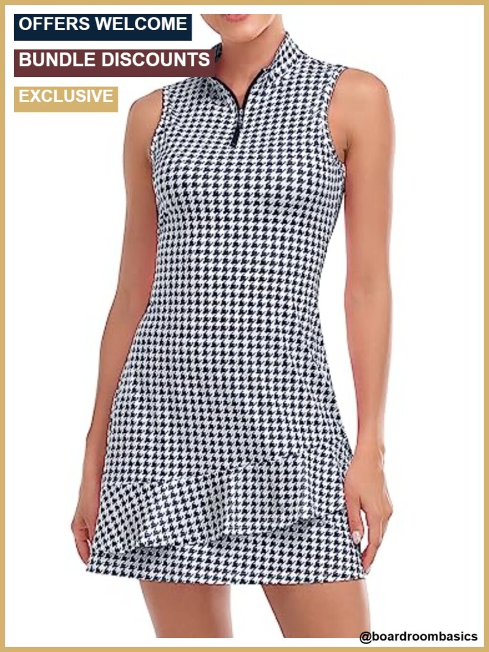 Women's Athletic Tennis Dress with Inner Shorts and Pockets